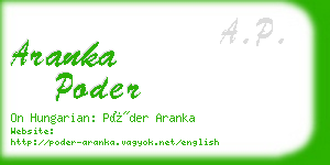 aranka poder business card